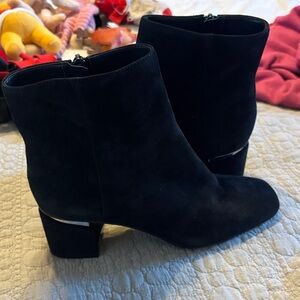 Franco Sarto Black Suede Ankle Booties